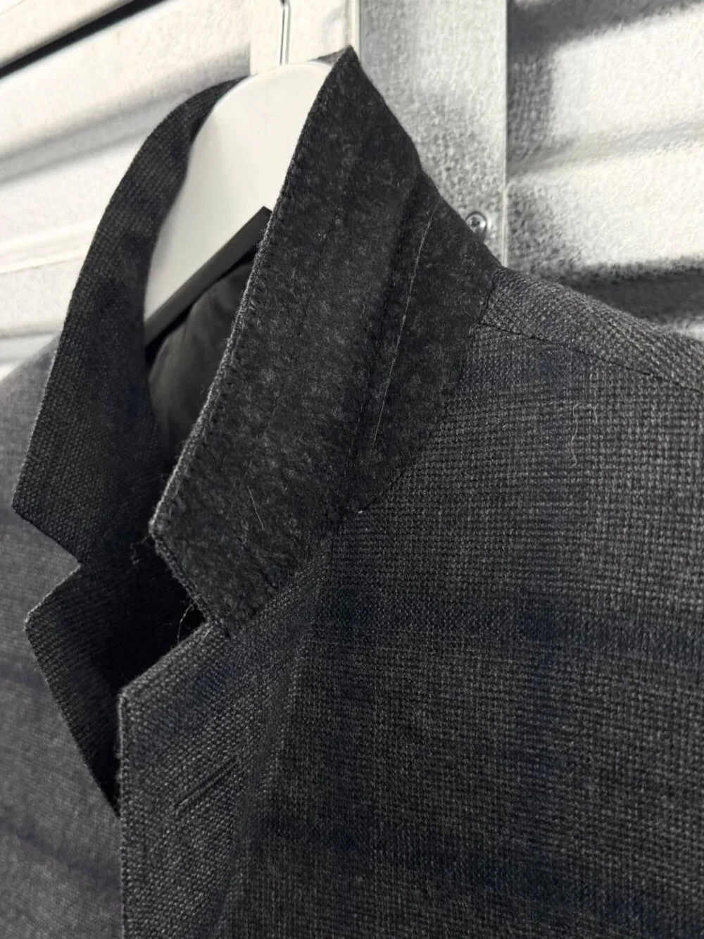 LANVIN Grey Wool Windowpane Check Sport Coat Blazer Jacket
